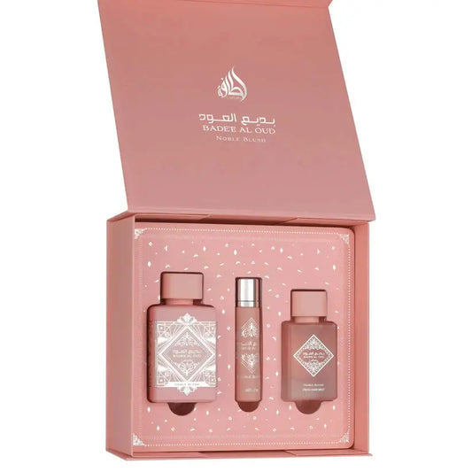 Badee Al Oud Noble Blush Gift Set Lattafa | Wholesale Perfume Suppliers UK