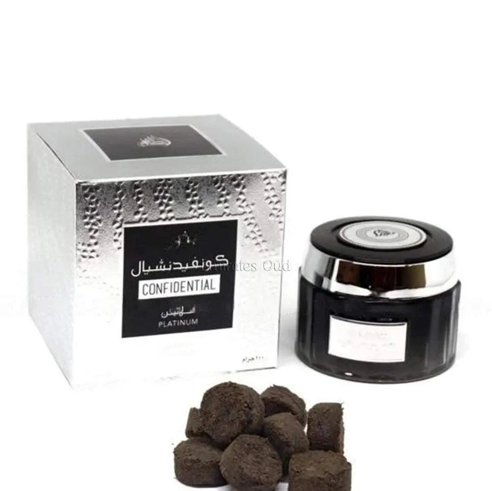 Confidential Platinum Bakhoor Incense 100g Lattafa-Emirates Oud