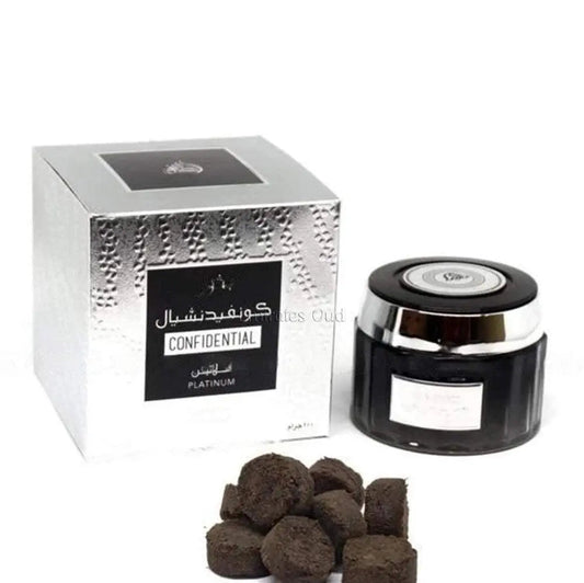 Confidential Platinum Bakhoor Incense 100g Lattafa-Emirates Oud